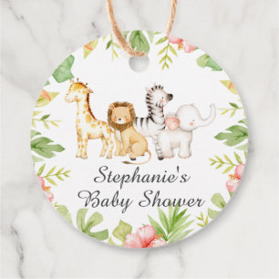 Oh Baby Jungle Baby Shower Favor Gift Tag