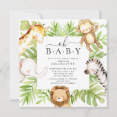 Oh Baby Jungle Baby Shower  Invitation (Front)
