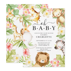 Oh Baby Jungle Baby Shower  Invitation