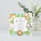 Oh Baby Jungle Baby Shower  Invitation (Standing Front)