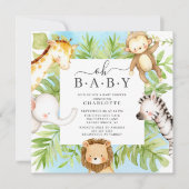 Oh Baby Jungle Baby Shower  Invitation (Front)