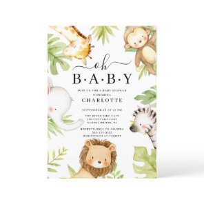 Oh Baby Jungle Baby Shower Invitation