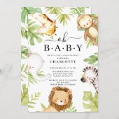 Oh Baby Jungle Baby Shower Invitation (Front/Back)