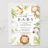Oh Baby Jungle Baby Shower Invitation (Front)