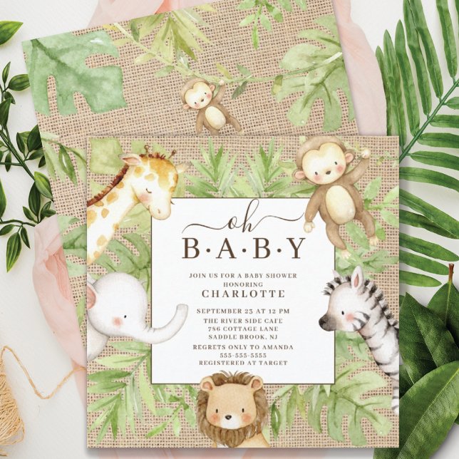 Oh Baby Jungle Baby Shower  Invitation (Creator Uploaded)