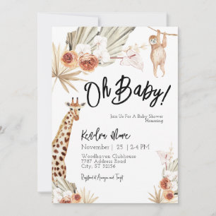Oh Baby Jungle Baby Shower Invitation
