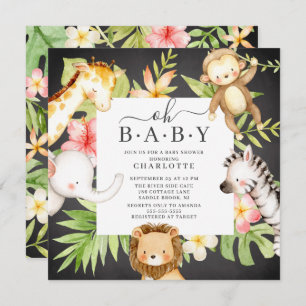 Oh Baby Jungle Baby Shower  Invitation