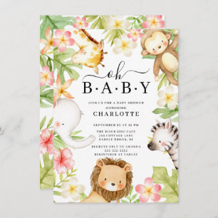Oh Baby Jungle Baby Shower Invitation