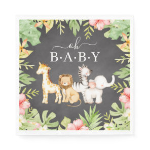 Oh Baby Jungle Baby Shower Paper Napkins