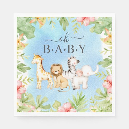 Oh Baby Jungle Baby Shower Paper Napkins