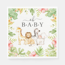Oh Baby Jungle Baby Shower Paper Napkins