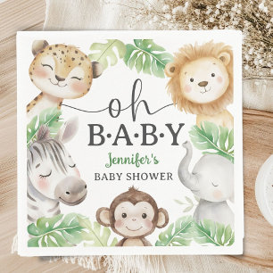 Oh Baby Jungle Baby Shower Safari Animals Paper Napkins