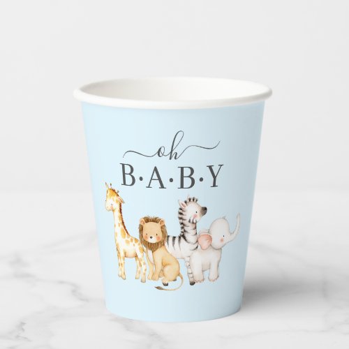 Oh Baby Jungle Baby Shower Square Sticker Paper Cu Paper Cups