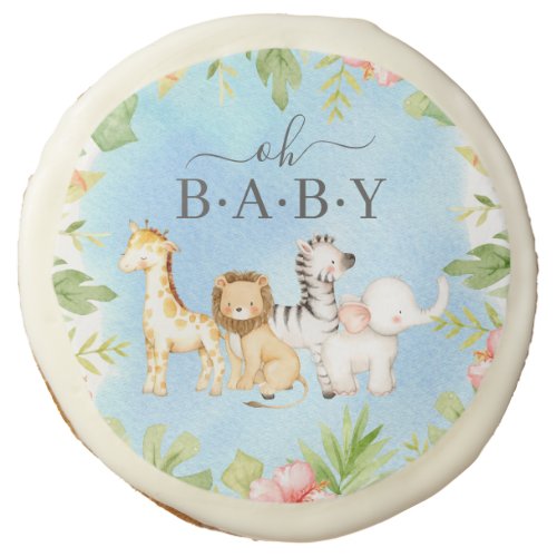 Oh Baby Jungle Baby Shower Sugar Cookie