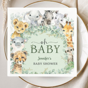 Oh Baby Jungle Safari Animals Baby Shower Napkins