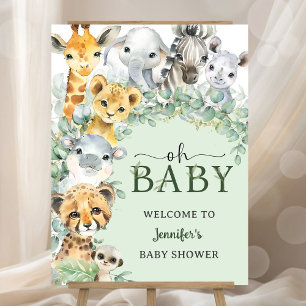 Oh Baby Jungle Safari Animals Baby Welcome Foam Board