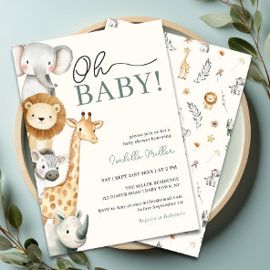 Oh Baby Jungle Safari Baby Shower Invitation