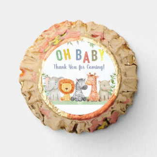 Oh Baby, Jungle Watercolor Baby Shower Thank You Reese's Peanut Butter Cups