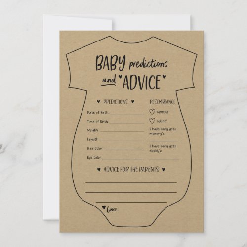 Oh Baby Kraft Predictions and Advice Card