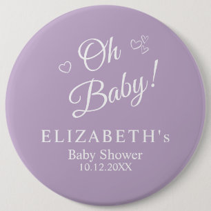 Oh Baby Lavender Baby Shower Button