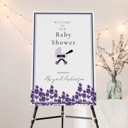 Oh Baby Lavender Gingham Pram Baby Shower  Foam Board