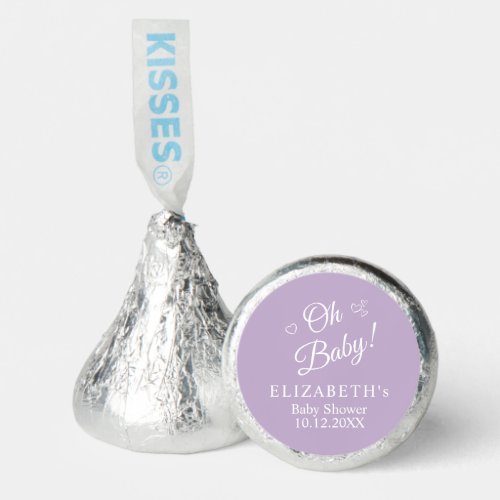 Oh Baby Lavender Modern Minimalist Baby Shower Hersheys Kisses