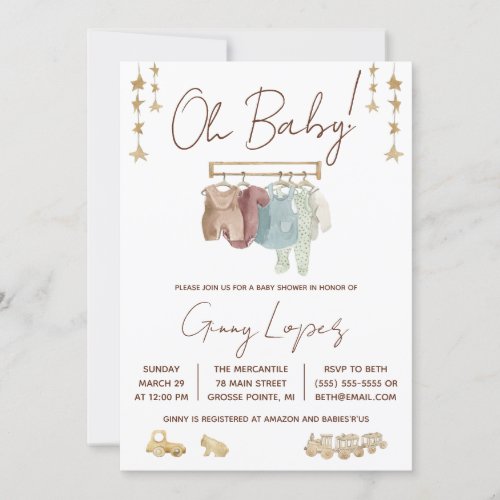 Oh Baby Layette Eco Toys Baby Shower Invitation