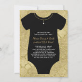 Oh Baby, Little Lady Baby Shower Invite, Faux Gold Invitation (Back)