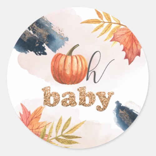 Oh Baby Little Pumpkin Baby Shower Sticker