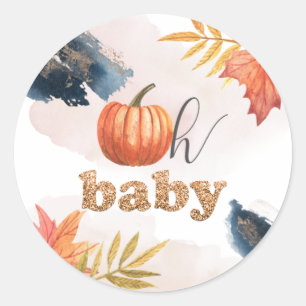 Oh Baby Little Pumpkin Baby Shower Sticker