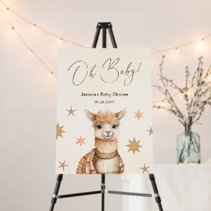 Oh Baby Llama Boho Beige Baby Shower Foam Boards