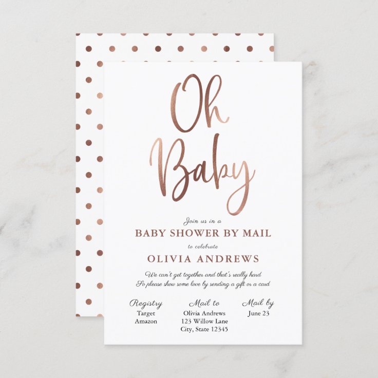 Oh Baby Long Distance Baby Shower Invitation Zazzle