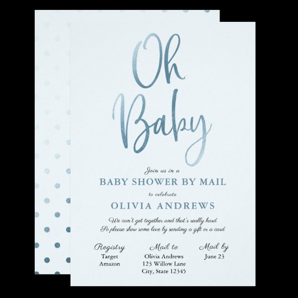 Oh Baby Long Distance Baby Shower Invitation