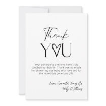Oh Baby Minimal Modern Simple Neutral Baby Shower Thank You Card