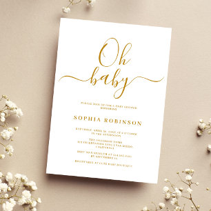 Oh Baby Minimalist Baby Shower Invitation