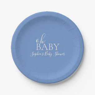 Oh Baby Minimalist Baby Shower Paper Plates