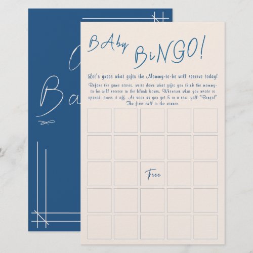 Oh Baby! Minimalist Gender Neutral Baby Bingo Game