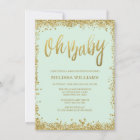 Oh Baby Mint Gold Glitter Baby Shower