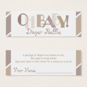 Oh Baby MOcha Modern Diaper Raffle (Front & Back)