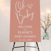 Oh Baby Modern Cute Girl Pink Baby Shower  Foam Board