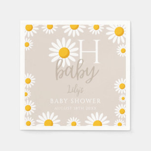 Oh Baby Modern Daisy Gender Neutral Baby Shower Napkins