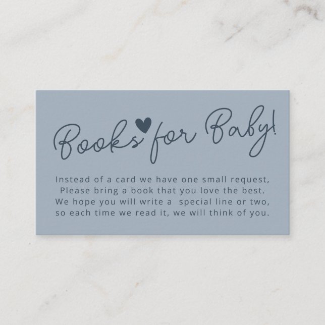  Oh Baby Modern Dusty Blue Boy Books for Baby Enclosure Card (Front)