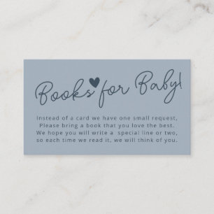 Oh Baby Modern Dusty Blue Boy Books for Baby Enclosure Card