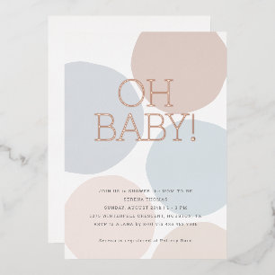OH BABY! Modern Gender Neutral Polka Dot Baby Foil Invitation