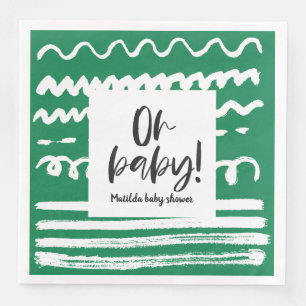 Oh baby! modern graphic baby shower party paper dinner napkins