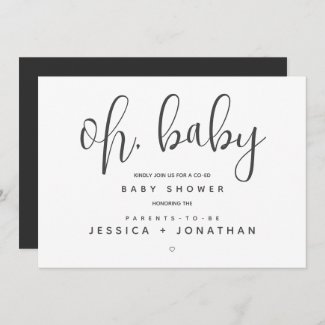 Oh, baby Modern Minimalist Baby Shower Co-ed