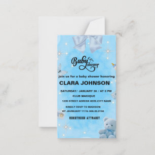 Oh Baby Modern Simple Dusty Blue Boy Baby Shower I Note Card