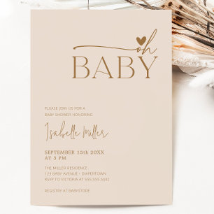 Oh Baby Modern Simple Gender Neutral Baby Shower  Invitation