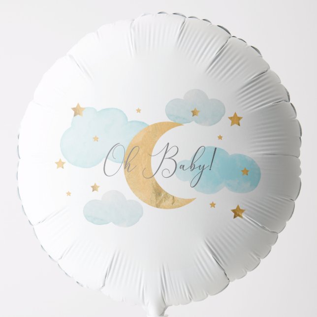 Oh Baby Moon & Stars Balloon (Front)