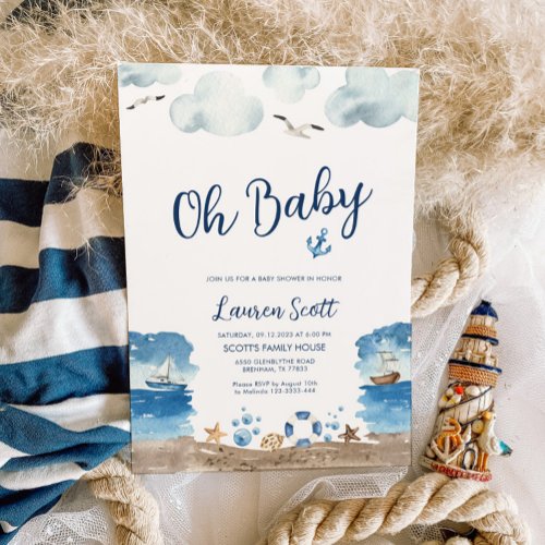  Oh Baby Nautical Baby Shower Invitation